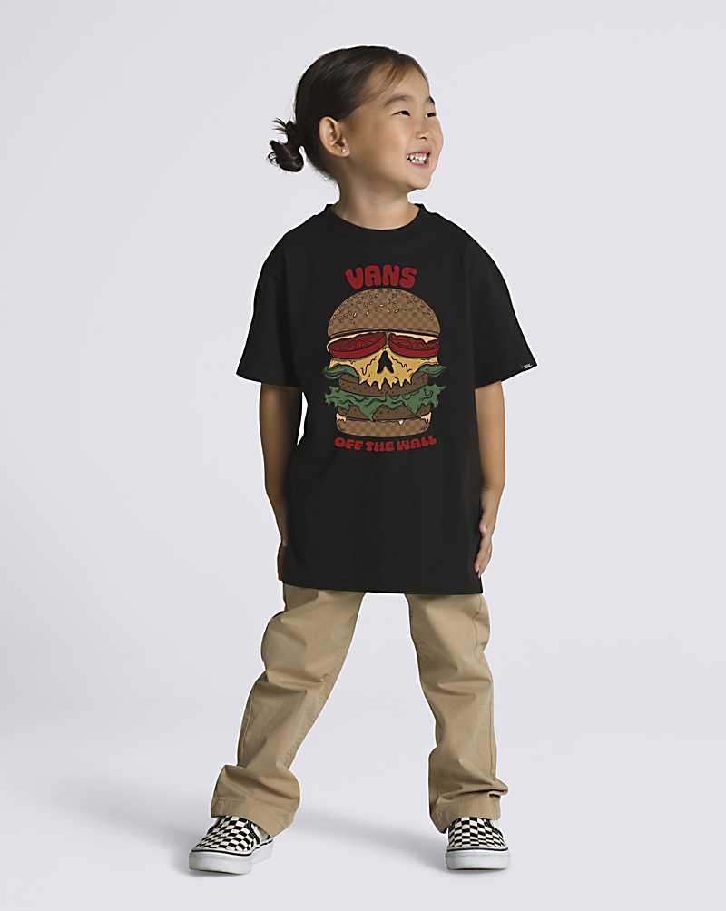 Vans Kleine Kinder Skullburger T-Shirt Kinder Schwarz | Österreich TJBIUC439