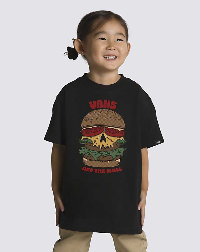 Vans Kleine Kinder Skullburger T-Shirt Kinder Schwarz | Österreich TJBIUC439