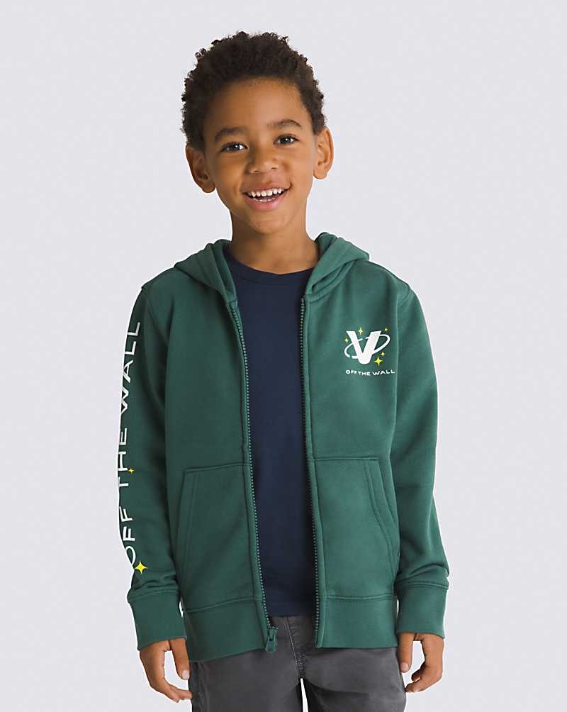 Vans Kleine Kinder Space Camp Full Zip Hoodie Kinder Grün | Österreich LFRZVA628