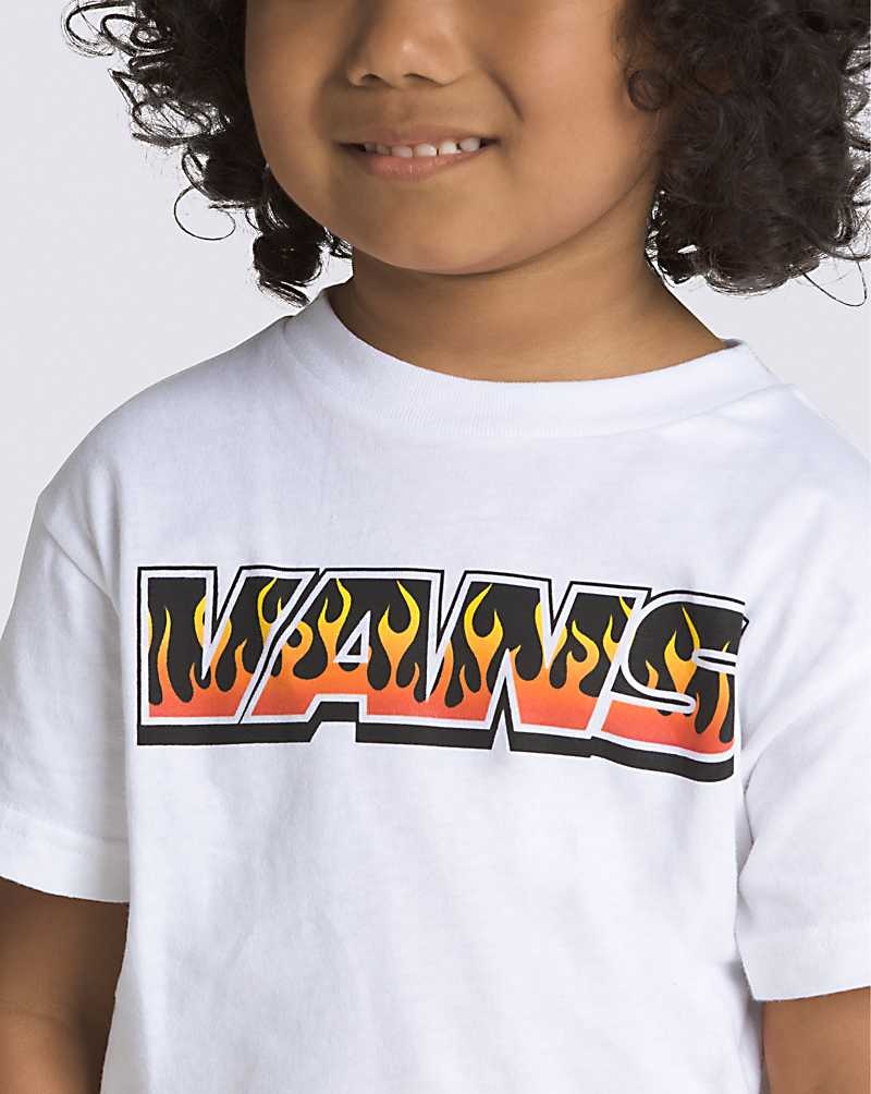 Vans Kleine Kinder Up In Flames T-Shirt Kinder Weiß | Österreich OFQCGP748