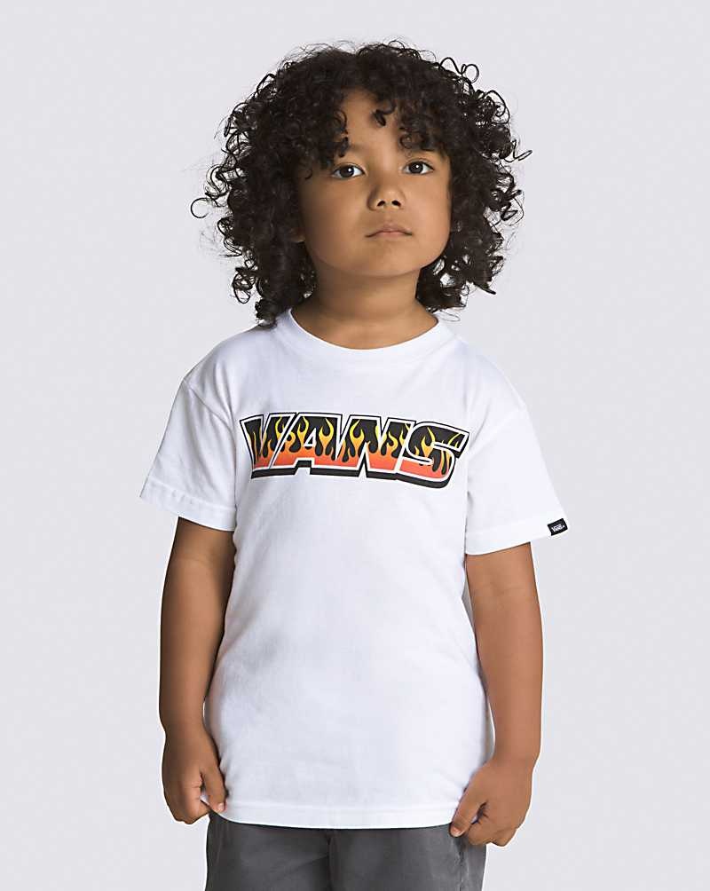 Vans Kleine Kinder Up In Flames T-Shirt Kinder Weiß | Österreich OFQCGP748