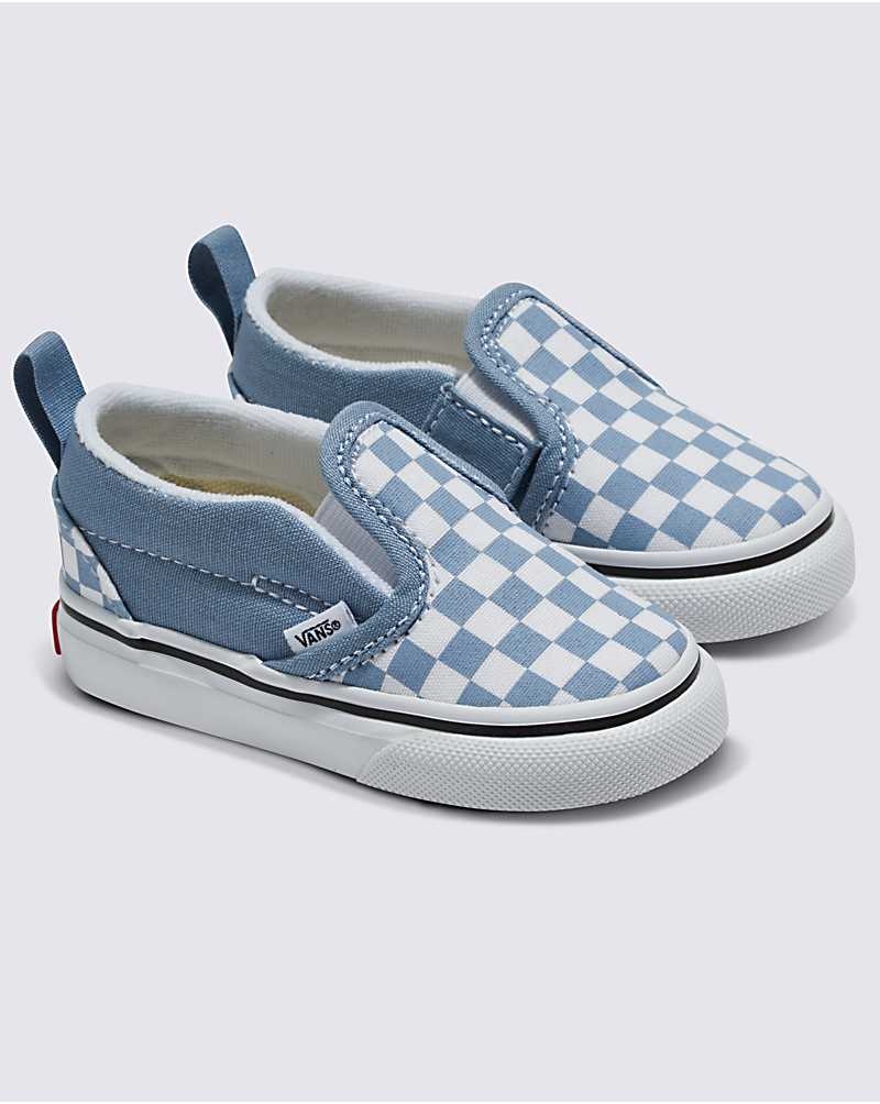 Vans Kleinkinder Classic Slip-On V Checkerboard Schuhe Kinder Blau | Österreich NRBSQM932