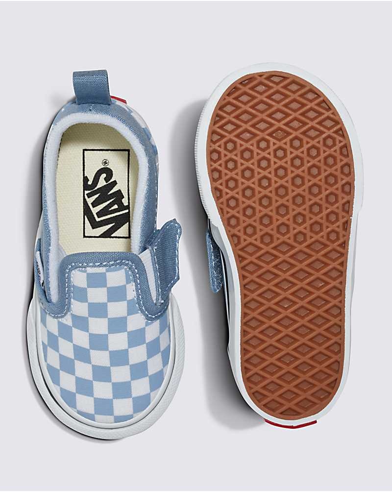 Vans Kleinkinder Classic Slip-On V Checkerboard Schuhe Kinder Blau | Österreich NRBSQM932