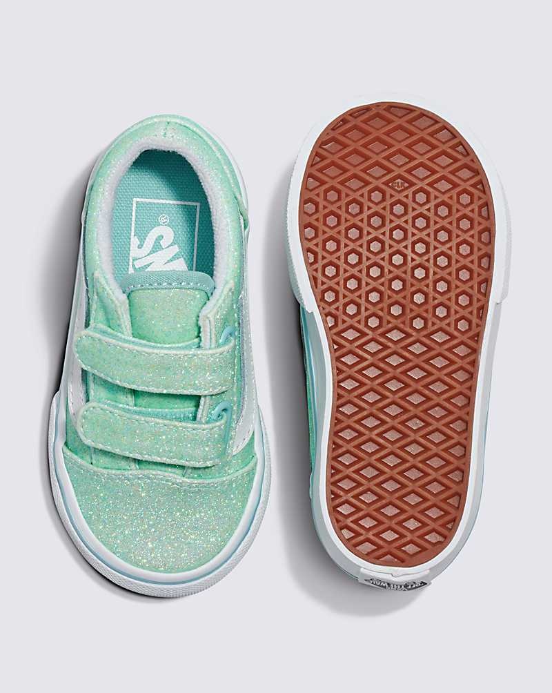 Vans Kleinkinder Old Skool V Glitter Schuhe Kinder Türkis | Österreich BGCWJL321