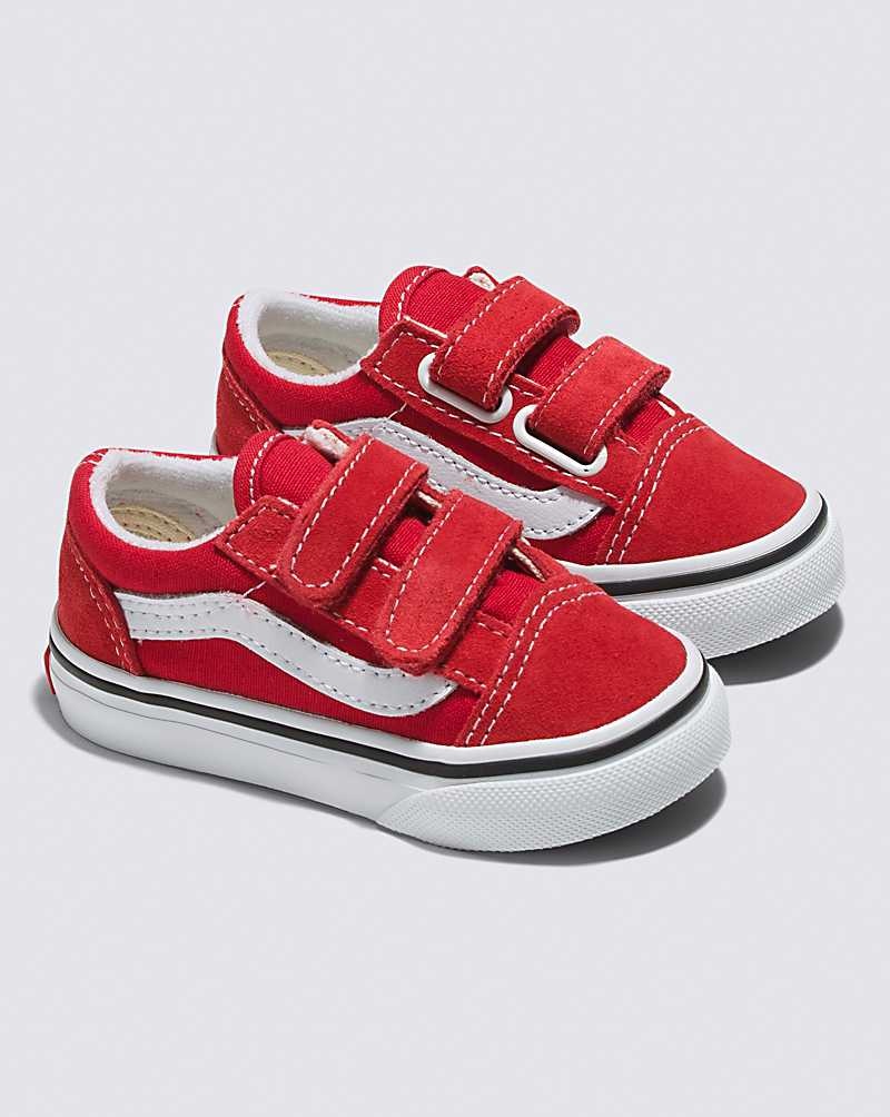 Vans Kleinkinder Old Skool V Schuhe Kinder Rot Weiß | Österreich ZMHDVN980