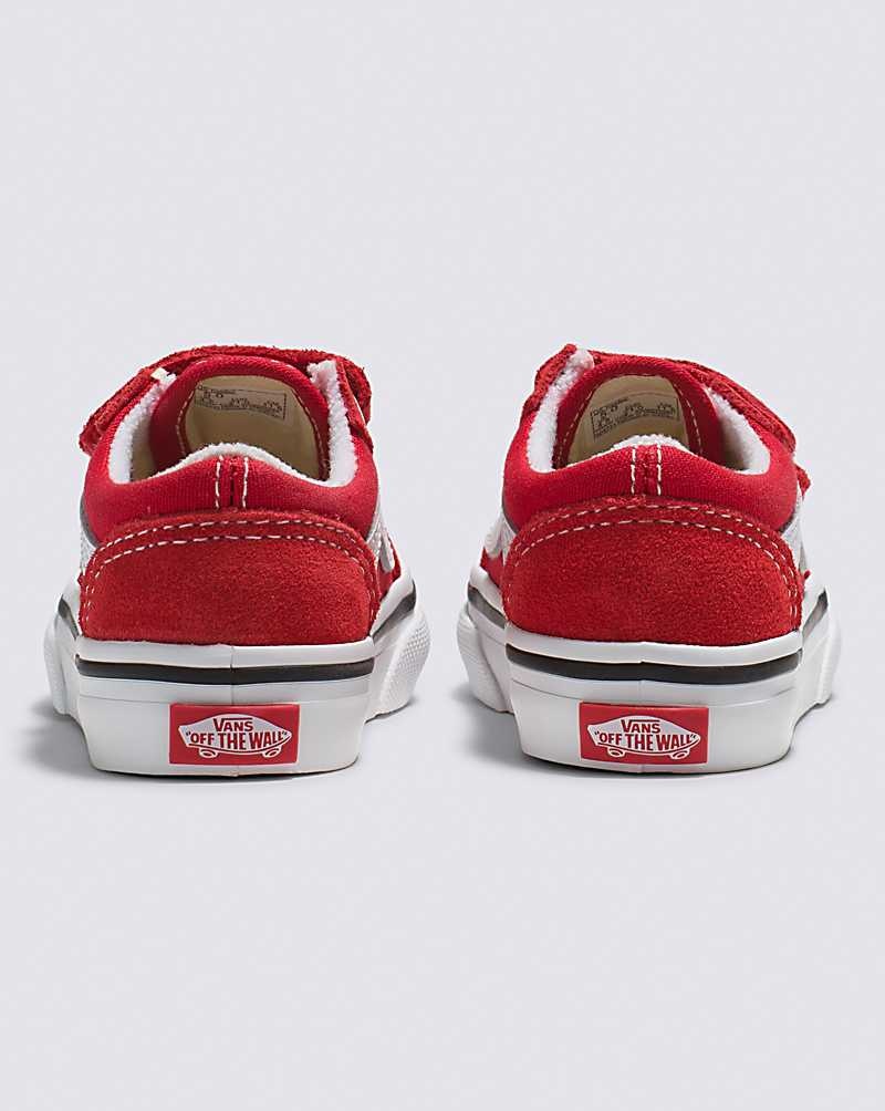 Vans Kleinkinder Old Skool V Schuhe Kinder Rot Weiß | Österreich ZMHDVN980