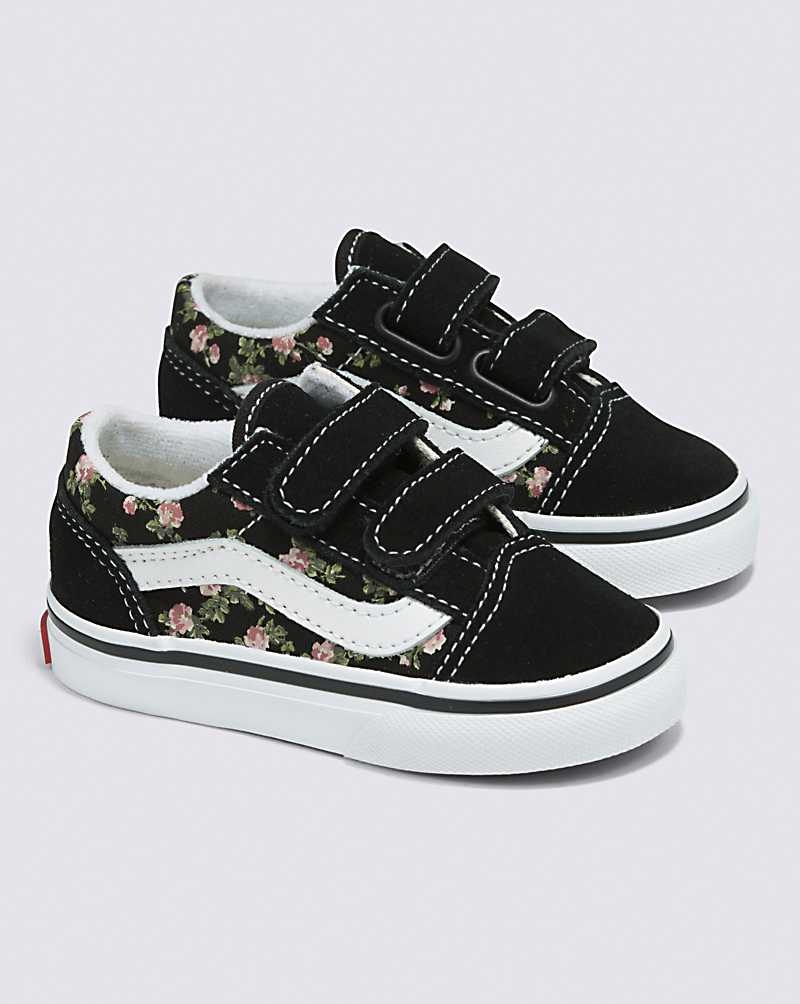 Vans Kleinkinder Old Skool V Wallflower Floral Schuhe Kinder Schwarz | Österreich CEDLGF741