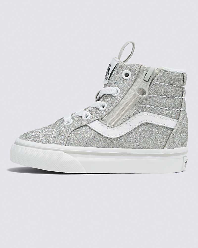 Vans Kleinkinder Sk8-Hi Reissue Side Zip Glitter Schuhe Kinder Silber | Österreich CLMVYG621