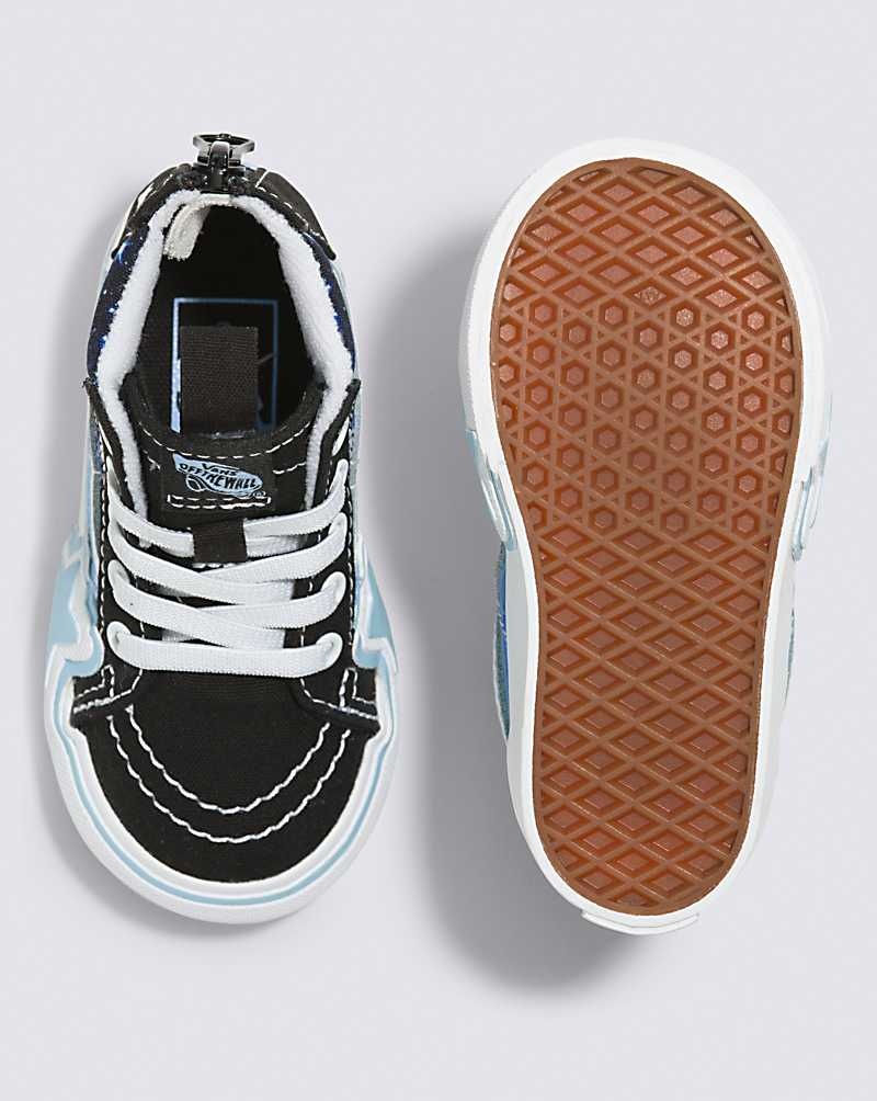 Vans Kleinkinder Sk8-Hi Zip Glow Rainbow Star Schuhe Kinder Schwarz Blau | Österreich BDUYPJ108