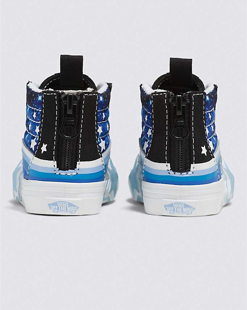 Vans Kleinkinder Sk8-Hi Zip Glow Rainbow Star Schuhe Kinder Schwarz Blau | Österreich BDUYPJ108