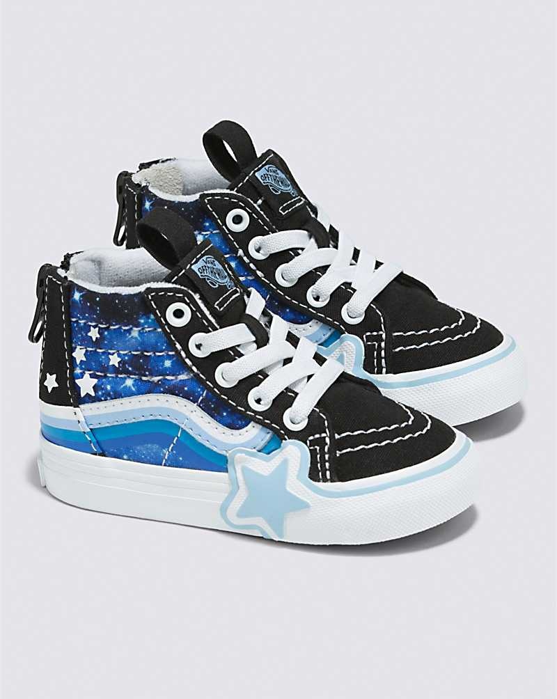 Vans Kleinkinder Sk8-Hi Zip Glow Rainbow Star Schuhe Kinder Schwarz Blau | Österreich BDUYPJ108