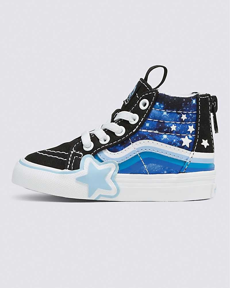 Vans Kleinkinder Sk8-Hi Zip Glow Rainbow Star Schuhe Kinder Schwarz Blau | Österreich BDUYPJ108