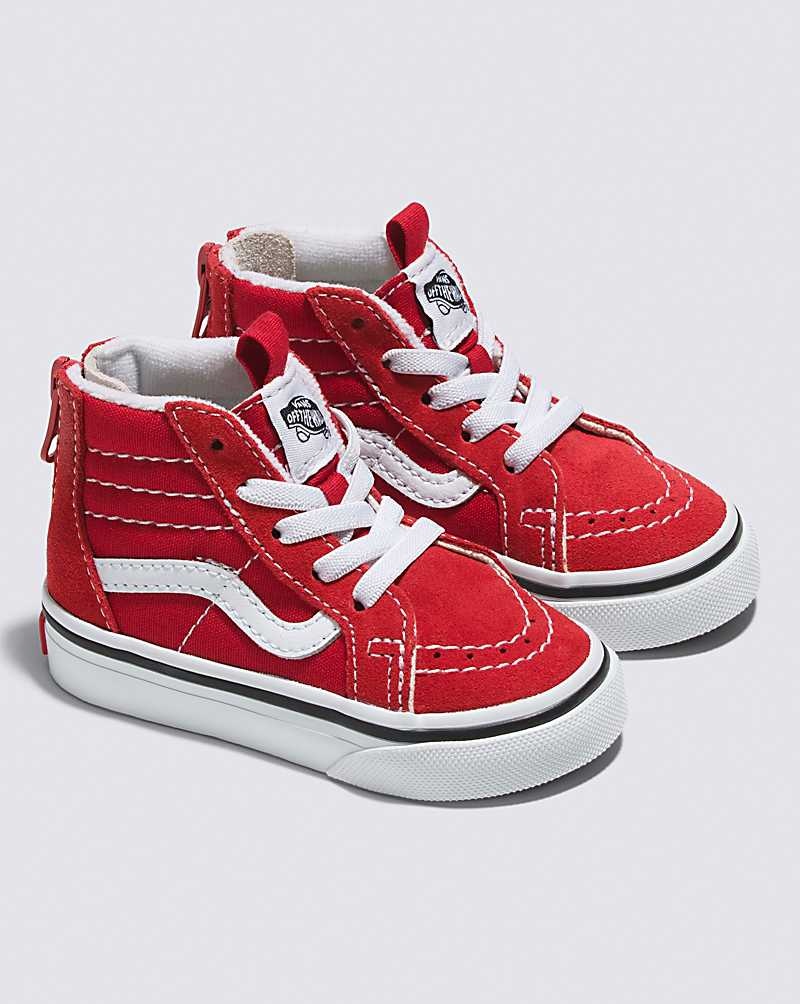 Vans Kleinkinder Sk8-Hi Zip Schuhe Kinder Rot Weiß | Österreich EUABQO142