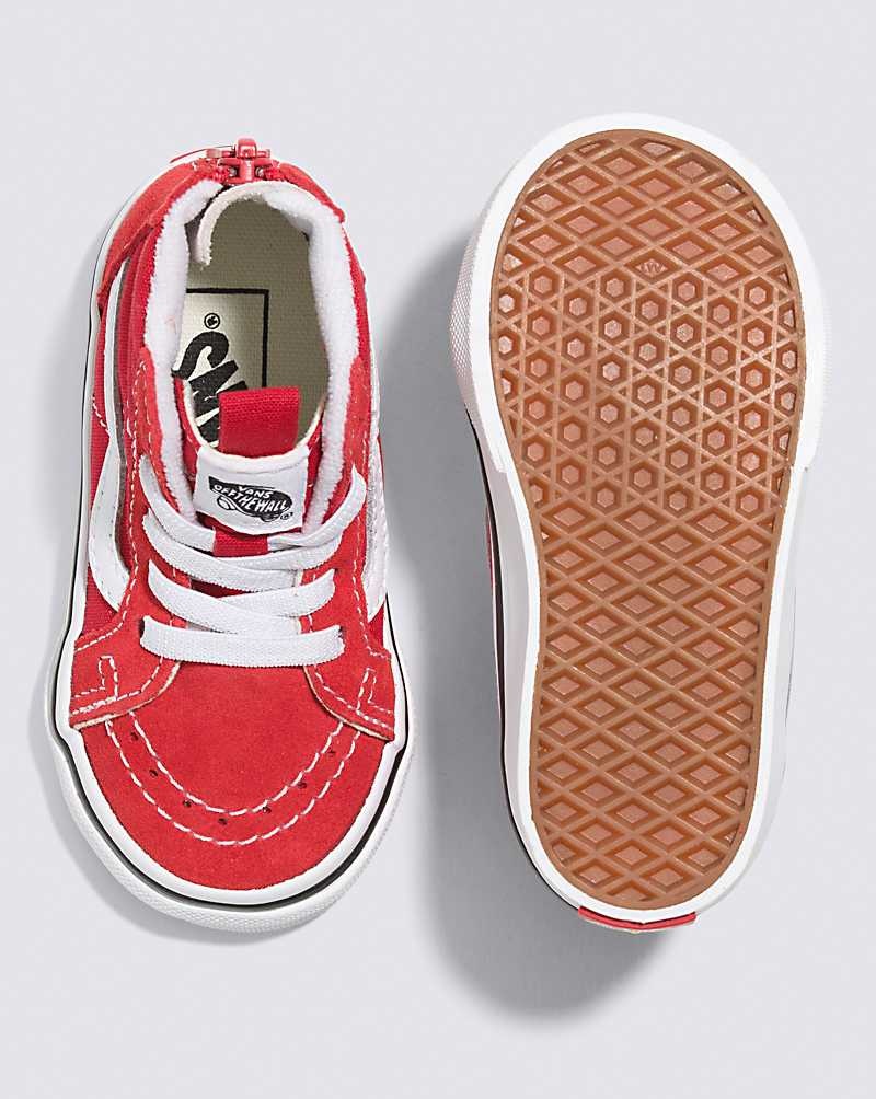 Vans Kleinkinder Sk8-Hi Zip Schuhe Kinder Rot Weiß | Österreich EUABQO142