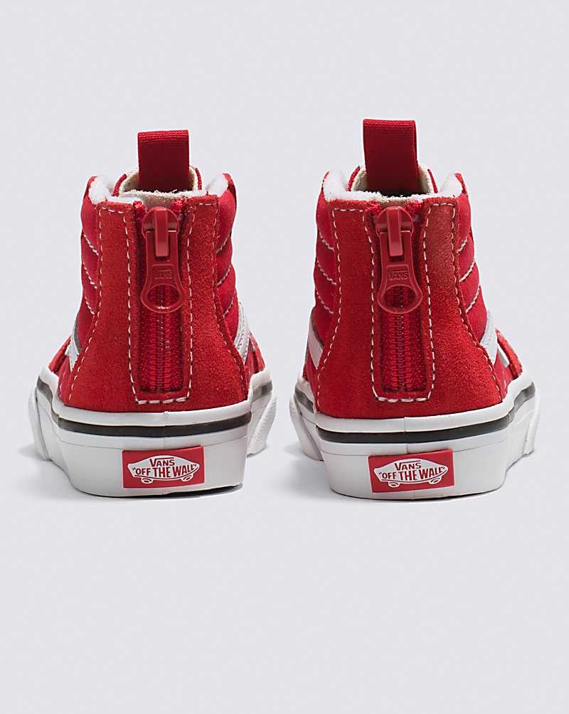 Vans Kleinkinder Sk8-Hi Zip Schuhe Kinder Rot Weiß | Österreich EUABQO142