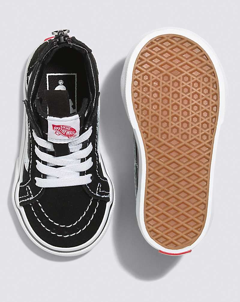 Vans Kleinkinder Sk8-Hi Zip Schuhe Kinder Schwarz Weiß | Österreich OVSYWE748