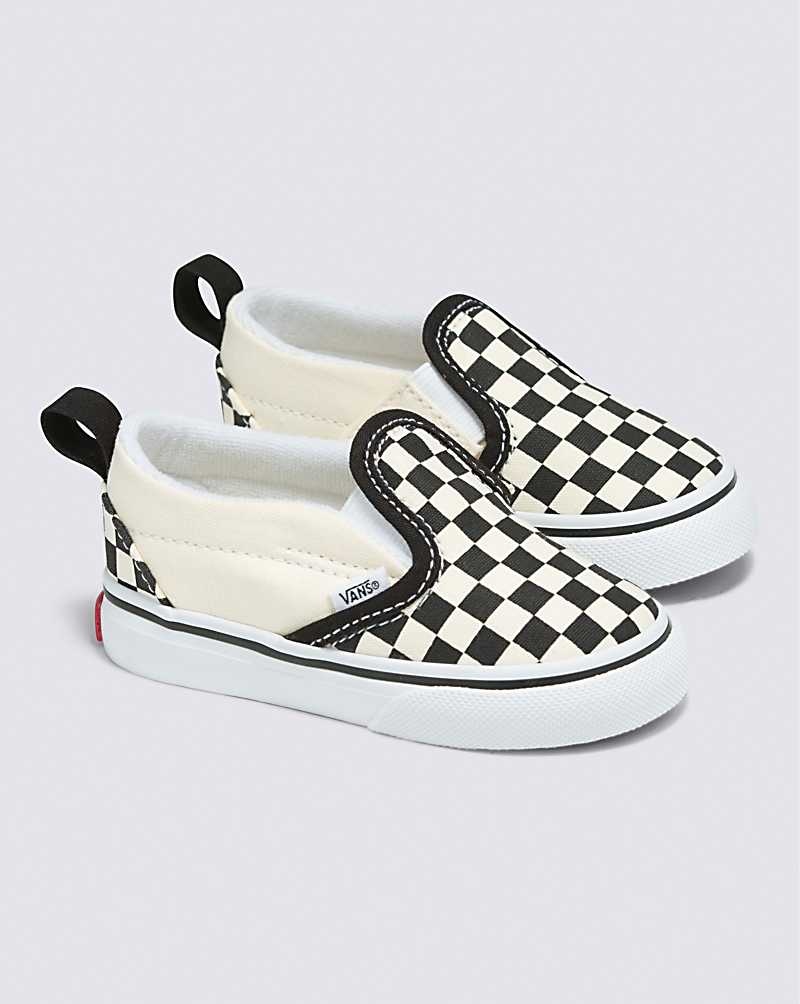 Vans Kleinkinder Slip-On V Checkerboard Schuhe Kinder Schwarz Weiß | Österreich JFCHAI096