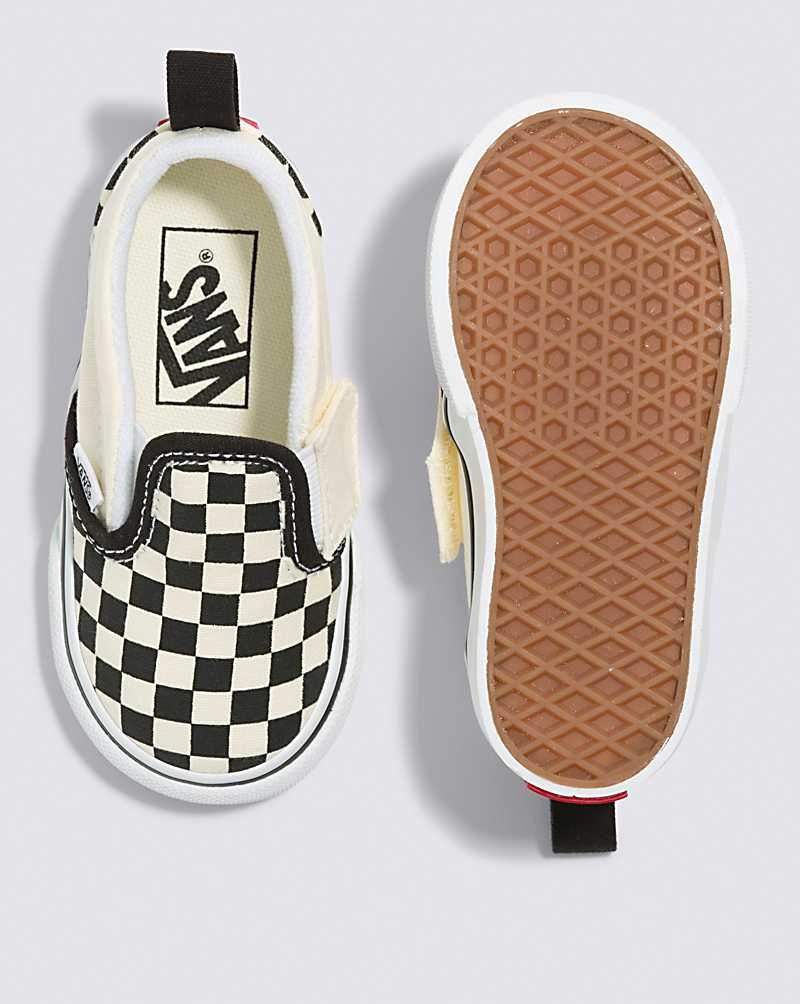 Vans Kleinkinder Slip-On V Checkerboard Schuhe Kinder Schwarz Weiß | Österreich JFCHAI096