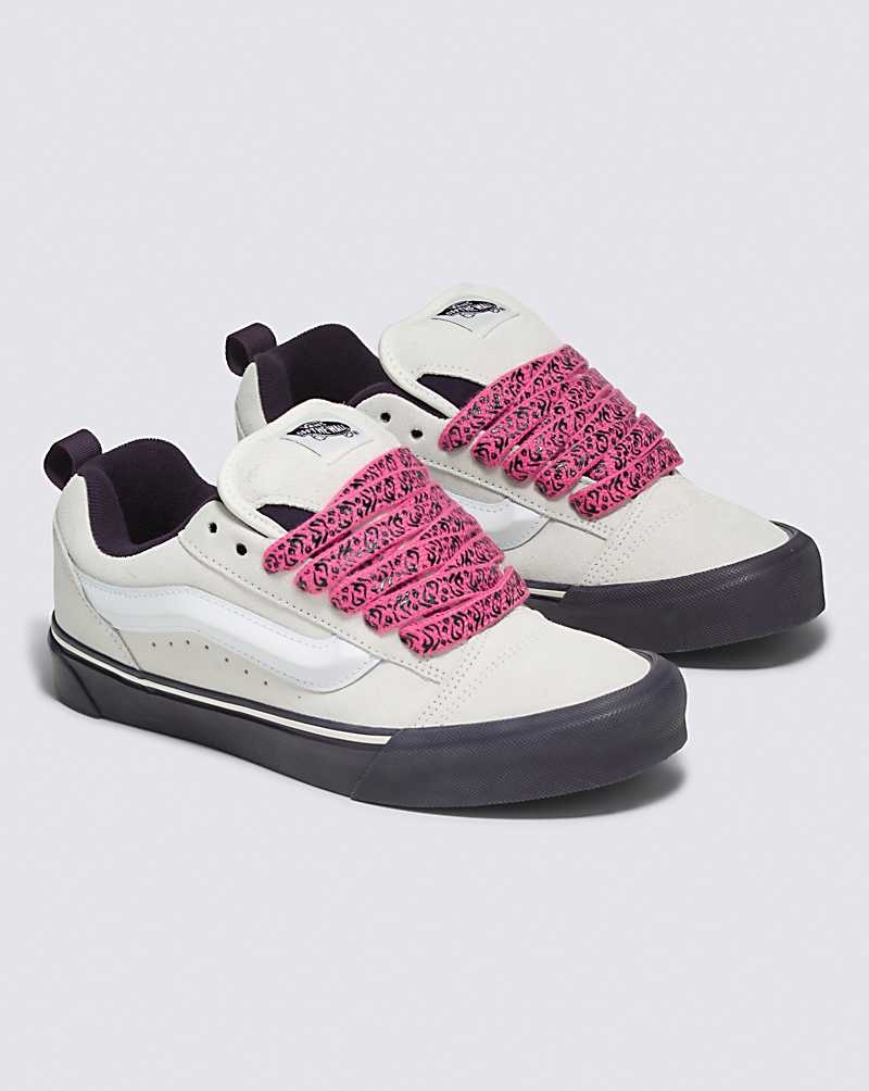 Vans Knu Skool Schuhe Damen Weiß Rosa | Österreich IYRFMS271