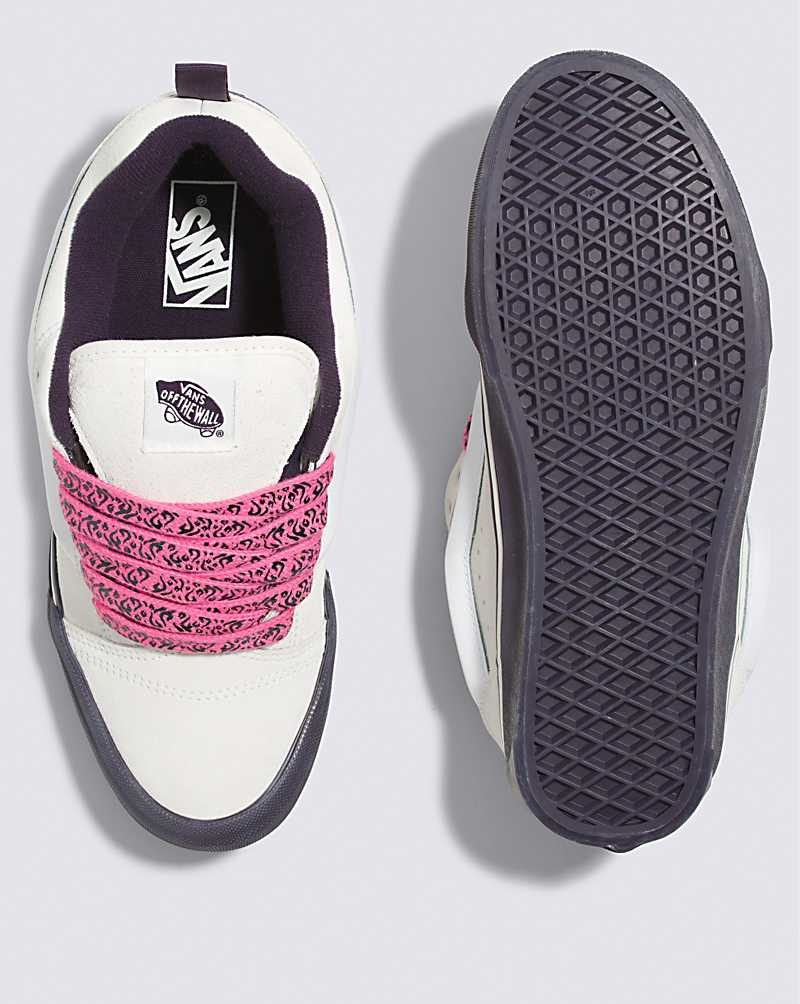 Vans Knu Skool Schuhe Damen Weiß Rosa | Österreich IYRFMS271