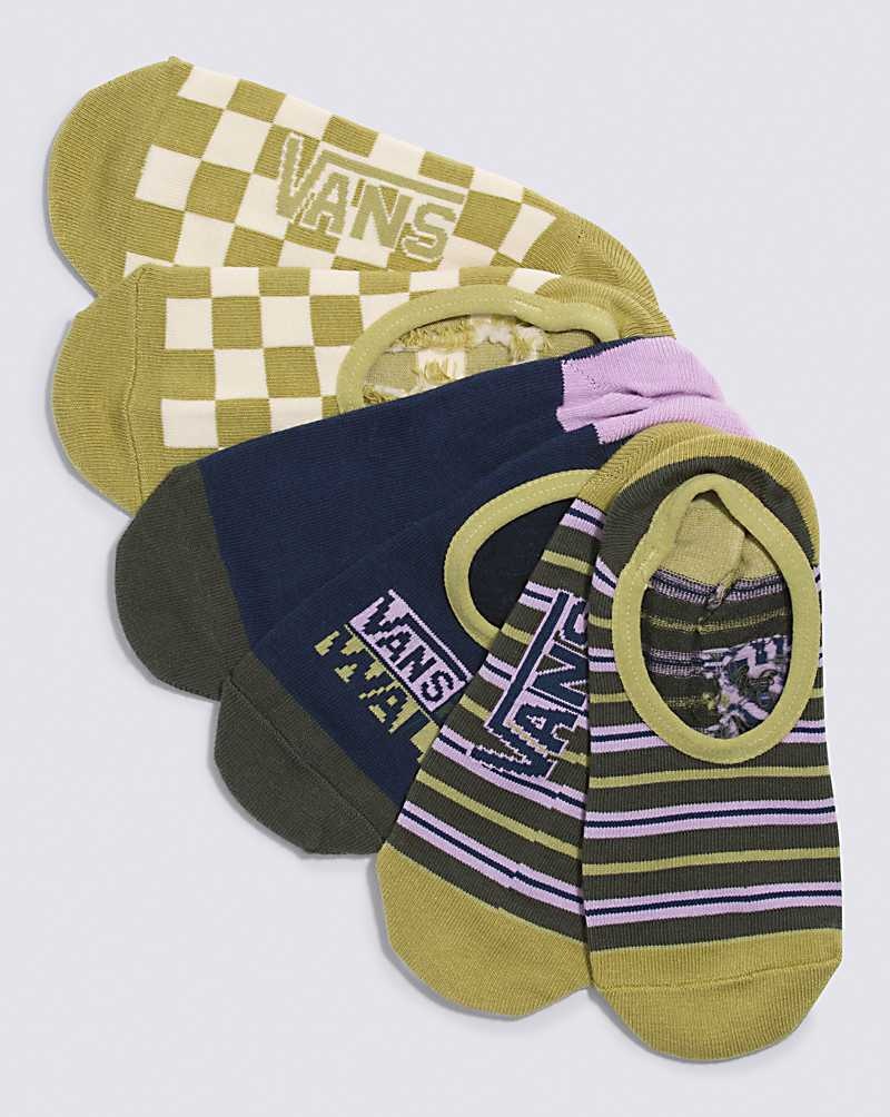 Vans Logan Stripe Canoodle Socken Damen Grün Weiß | Österreich PWEBNV425