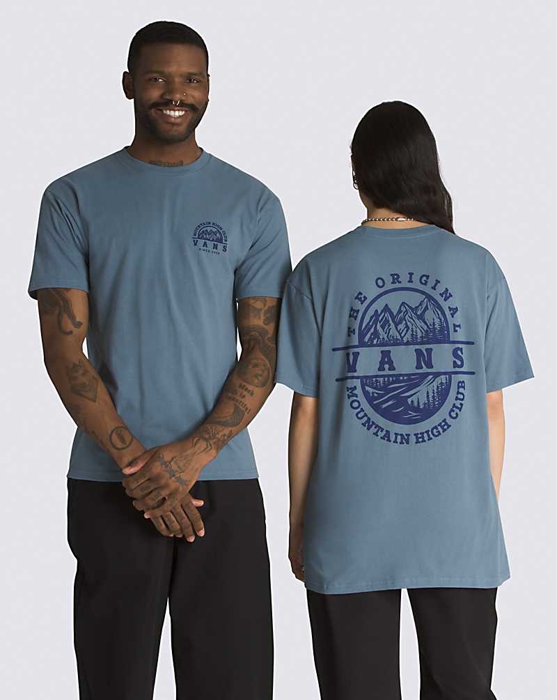 Vans Mountain High Club T-Shirt Herren Blau | Österreich WMGPYA218