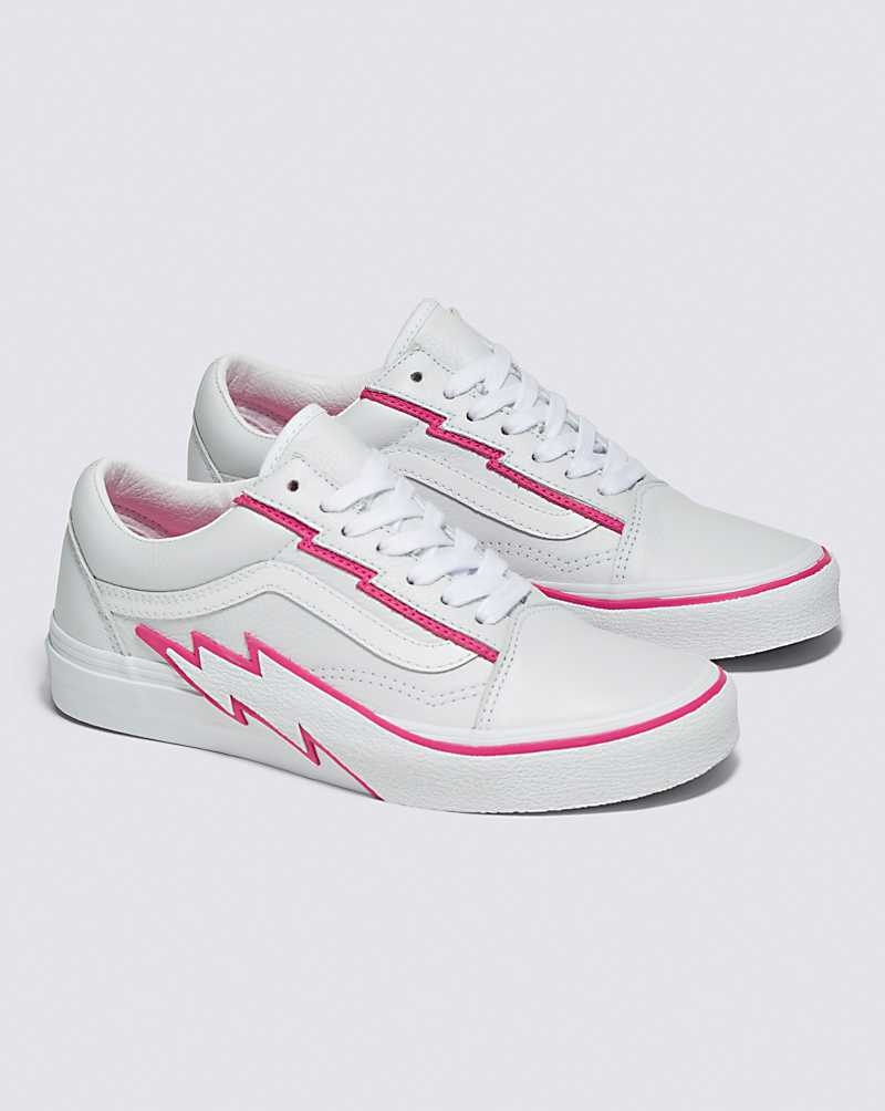 Vans Old Skool Bolt Leder Schuhe Damen Weiß Rosa | Österreich ZTKOBJ946