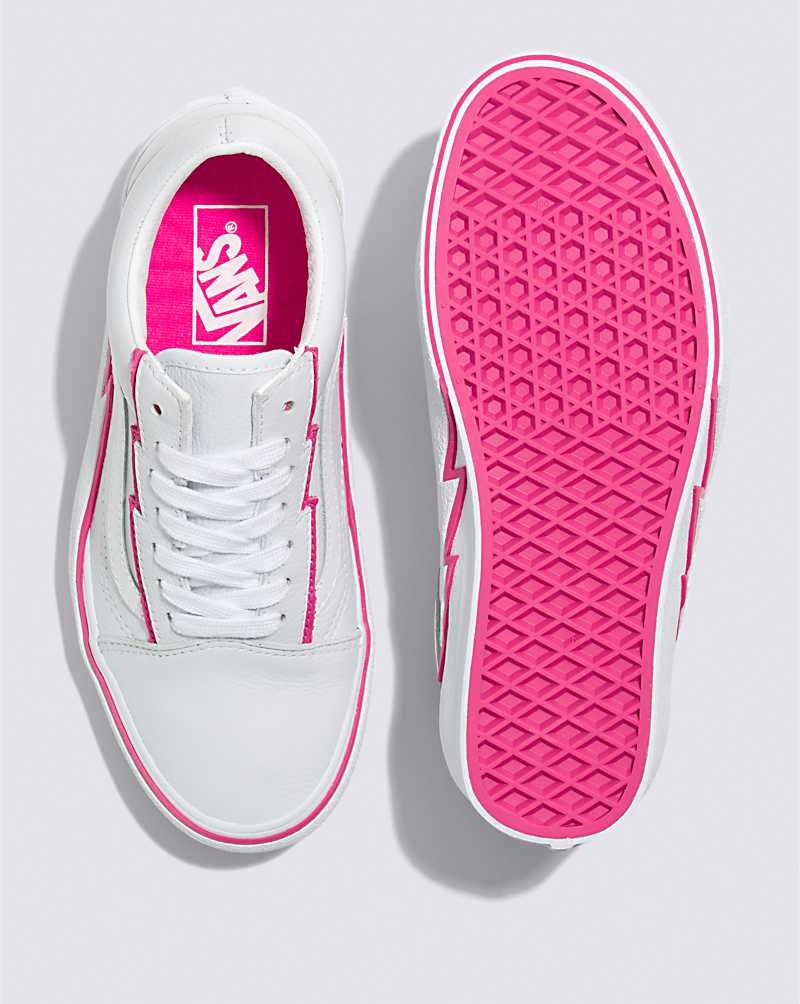 Vans Old Skool Bolt Leder Schuhe Damen Weiß Rosa | Österreich ZTKOBJ946