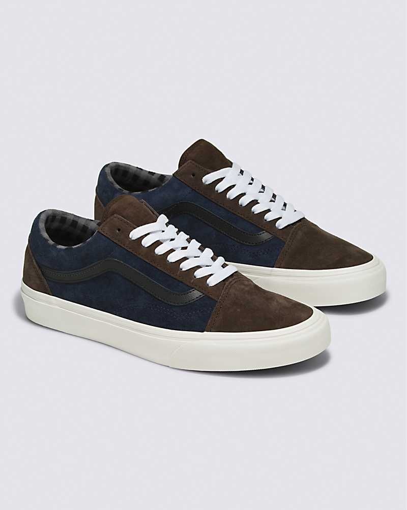 Vans Old Skool Pig Wildleder Schuhe Herren Braun Navy | Österreich GAIZNJ470