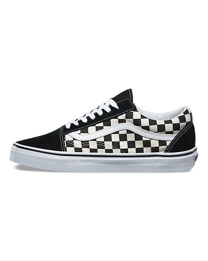 Vans Old Skool Primary Check Schuhe Damen Schwarz Weiß | Österreich UBSXDN520