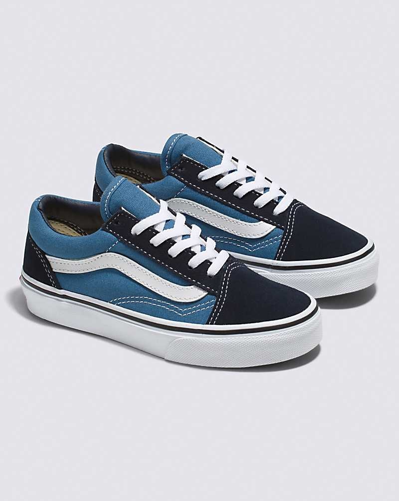 Vans Old Skool Schuhe Kinder Navy Weiß | Österreich IWVBKL263