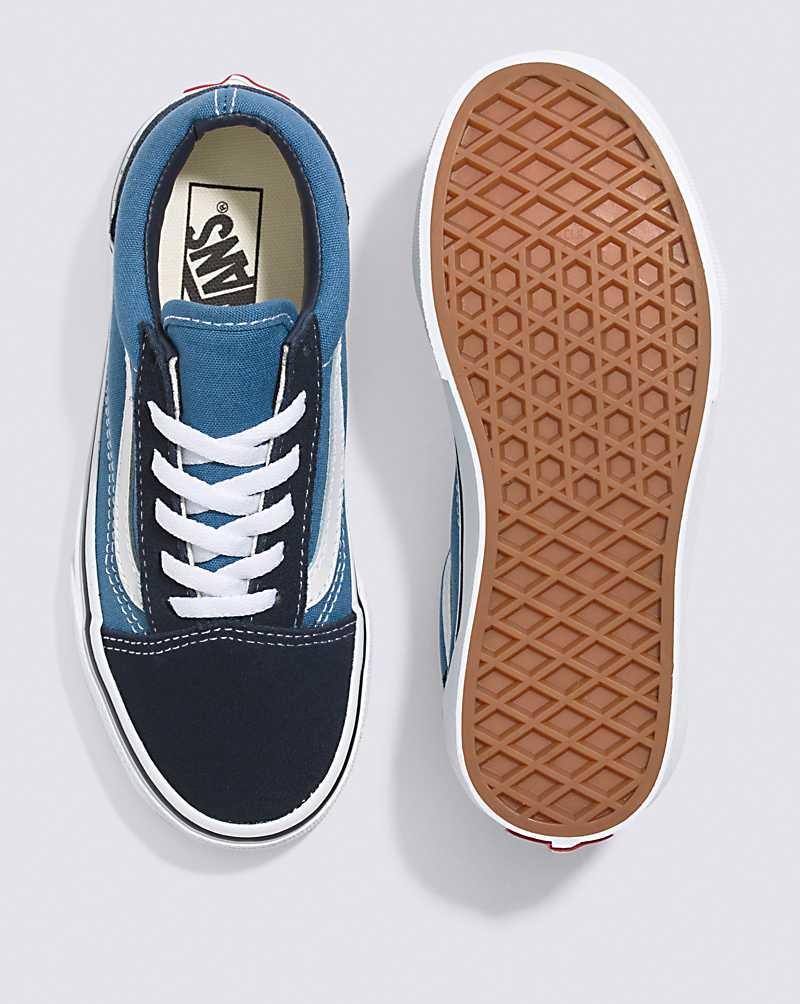 Vans Old Skool Schuhe Kinder Navy Weiß | Österreich IWVBKL263