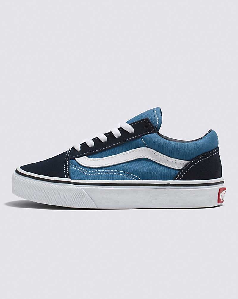 Vans Old Skool Schuhe Kinder Navy Weiß | Österreich IWVBKL263