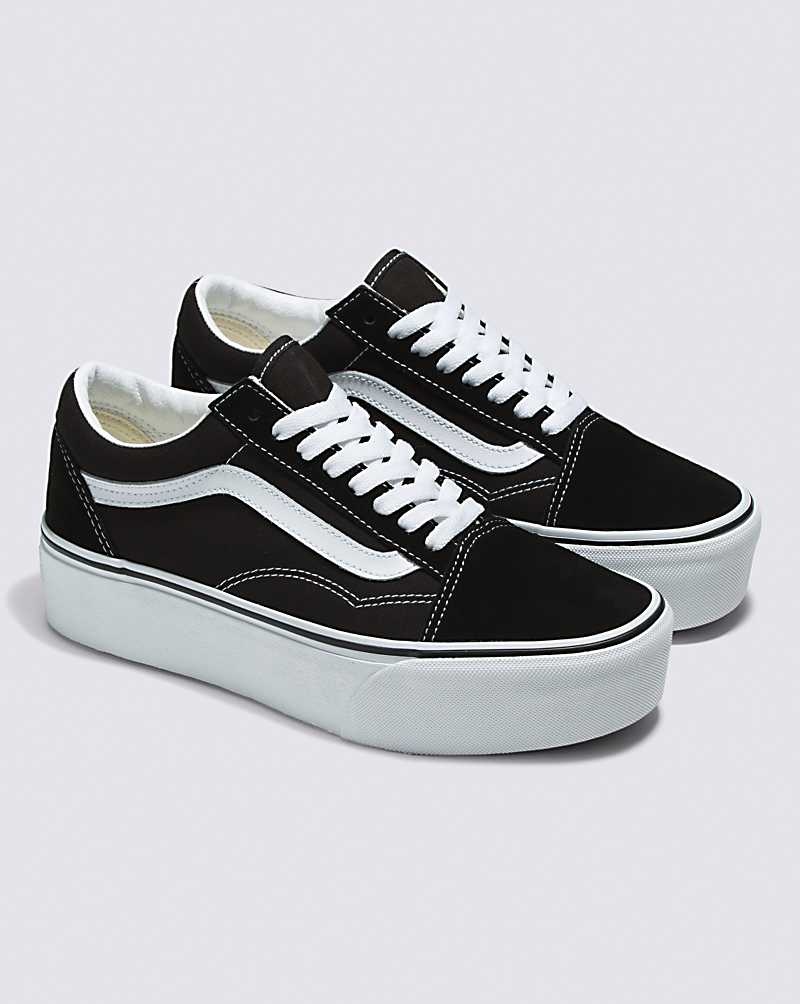 Vans Old Skool Stackform Schuhe Damen Schwarz Weiß | Österreich FTHYDO096