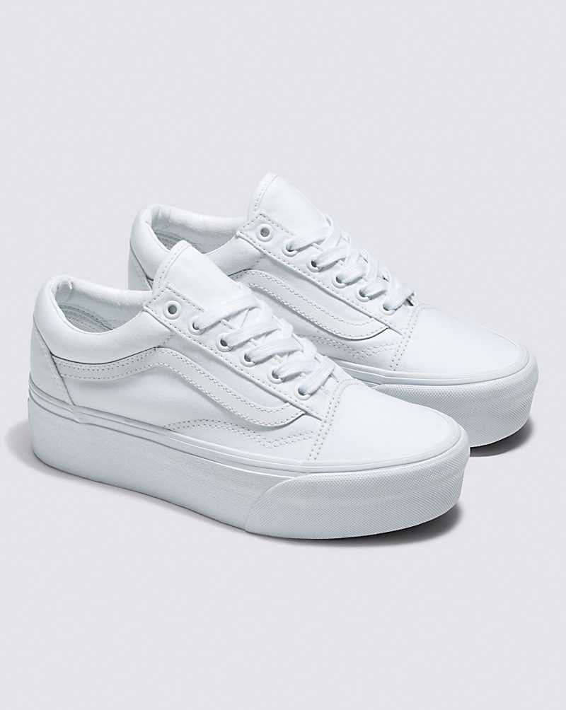 Vans Old Skool Stackform Schuhe Damen Weiß | Österreich QBKALO587