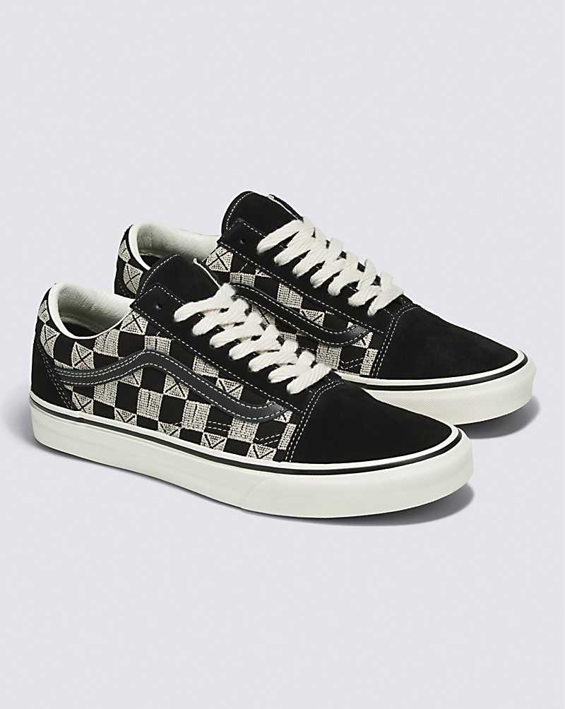 Vans Old Skool Stitch Checkerboard Schuhe Damen Schwarz | Österreich YMJBDS614