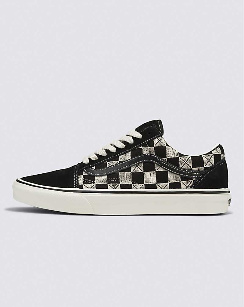 Vans Old Skool Stitch Checkerboard Schuhe Damen Schwarz | Österreich YMJBDS614