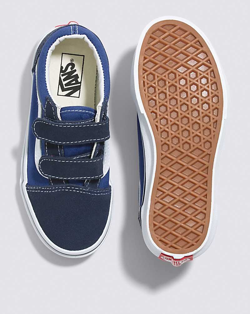 Vans Old Skool V Schuhe Kinder Navy Weiß | Österreich CSQRNW016