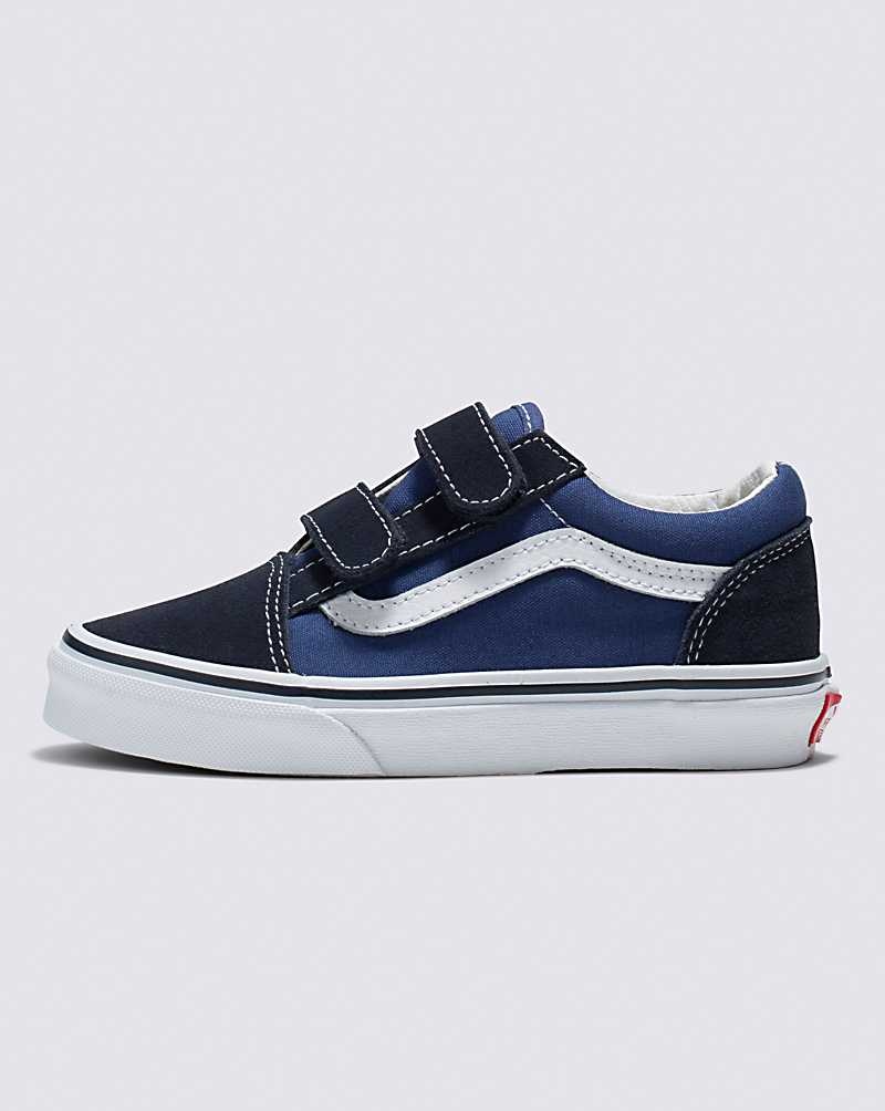 Vans Old Skool V Schuhe Kinder Navy Weiß | Österreich CSQRNW016