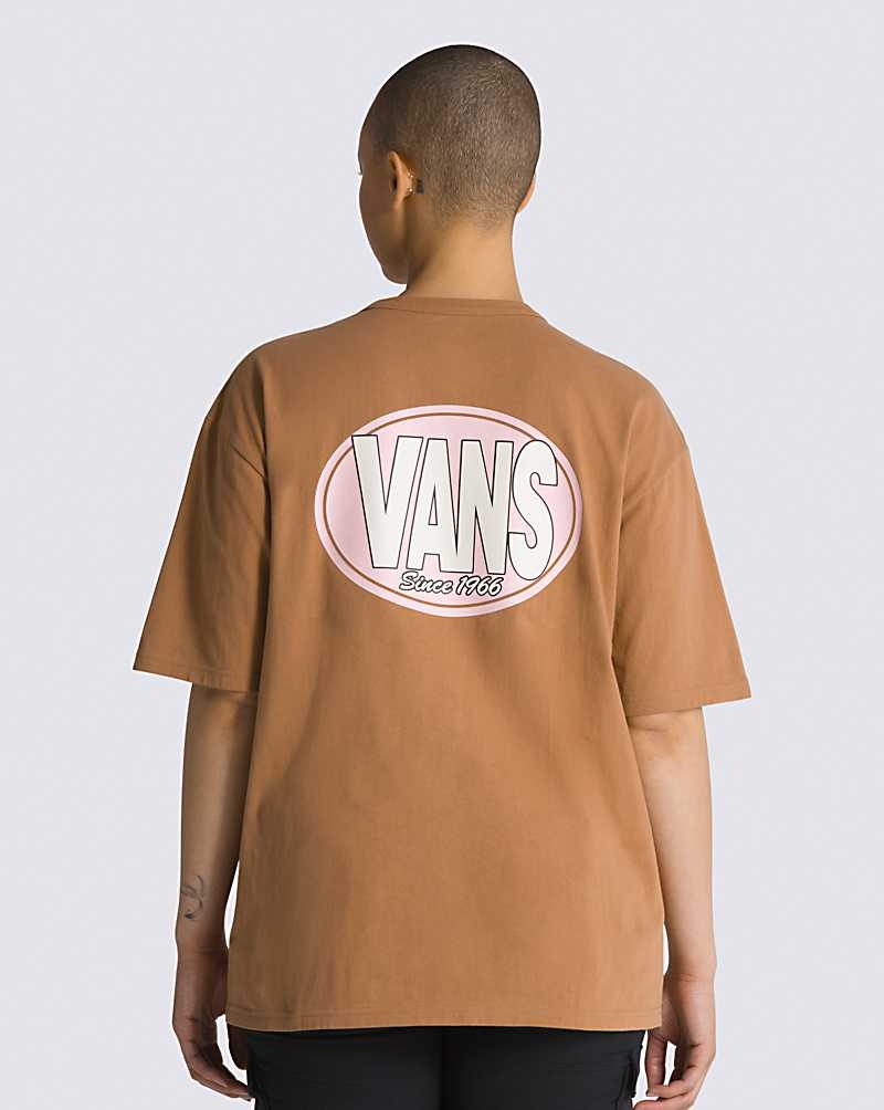 Vans Oval Logo T-Shirt Herren Braun | Österreich YJOKHA671