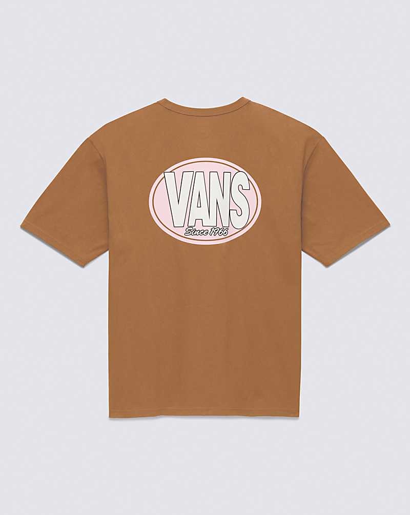 Vans Oval Logo T-Shirt Herren Braun | Österreich YJOKHA671