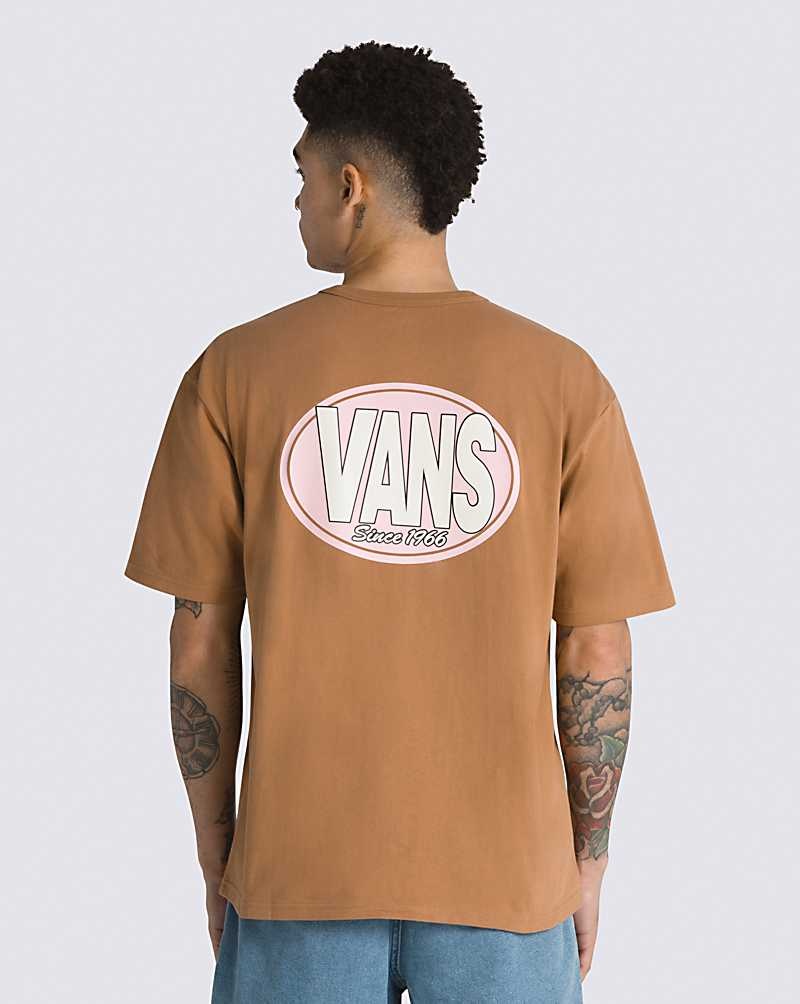 Vans Oval Logo T-Shirt Herren Braun | Österreich YJOKHA671