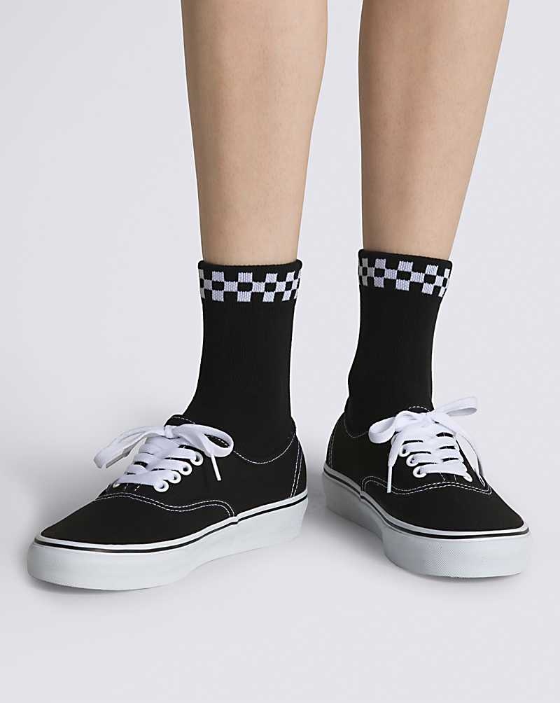 Vans Peek-A-Check Crew Socken Damen Schwarz | Österreich AJCPHD286