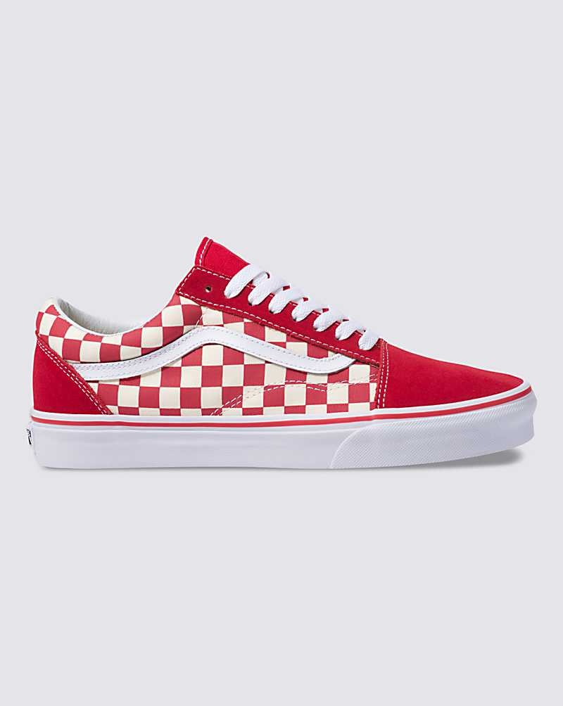 Vans Primary Check Old Skool Schuhe Damen Rot Weiß | Österreich MTNKSA132