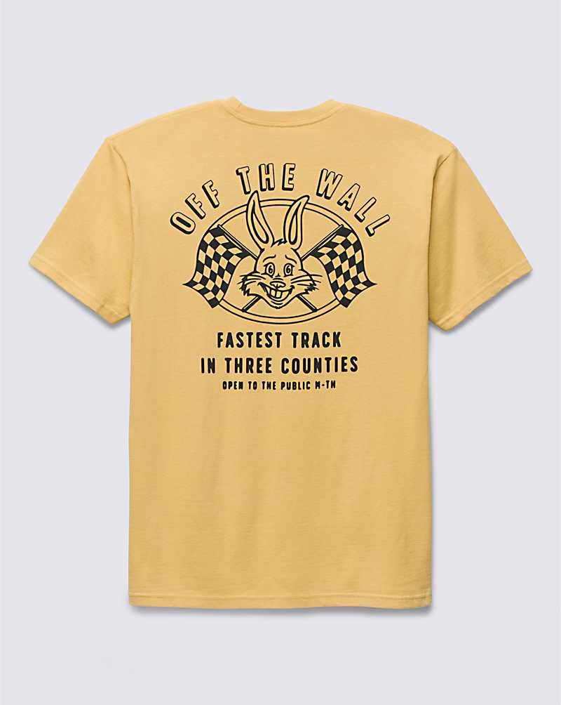 Vans Rabbit Racer T-Shirt Herren Gelb | Österreich ZXQJBU126