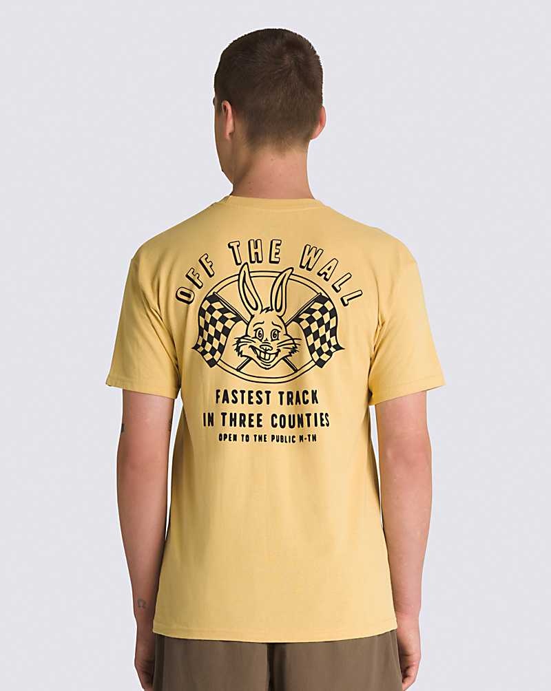 Vans Rabbit Racer T-Shirt Herren Gelb | Österreich ZXQJBU126