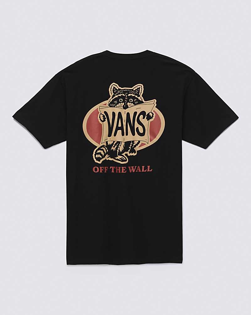 Vans Racoon Sign T-Shirt Herren Schwarz | Österreich DGZJCL679