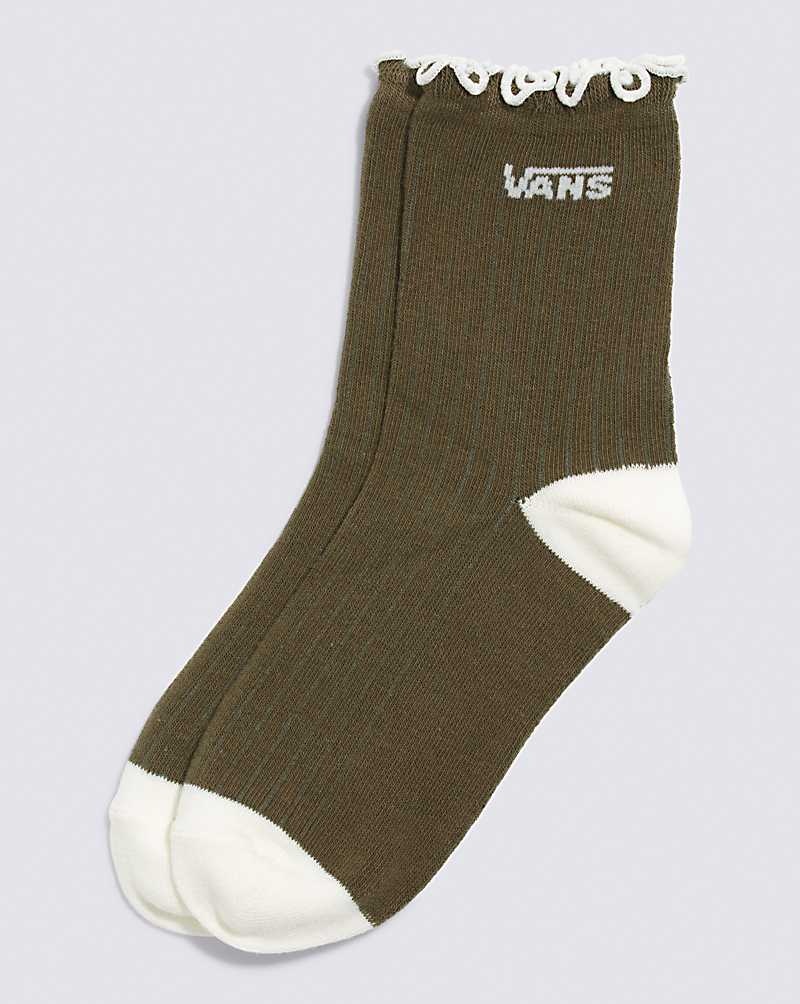 Vans Ruffle Crew Socken Damen Olivgrün | Österreich DLYXKT806