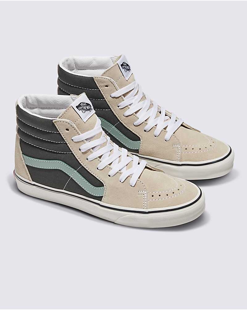 Vans Sk8-Hi Canvas Wildleder Schuhe Damen Schwarz Beige | Österreich GWFCJP246