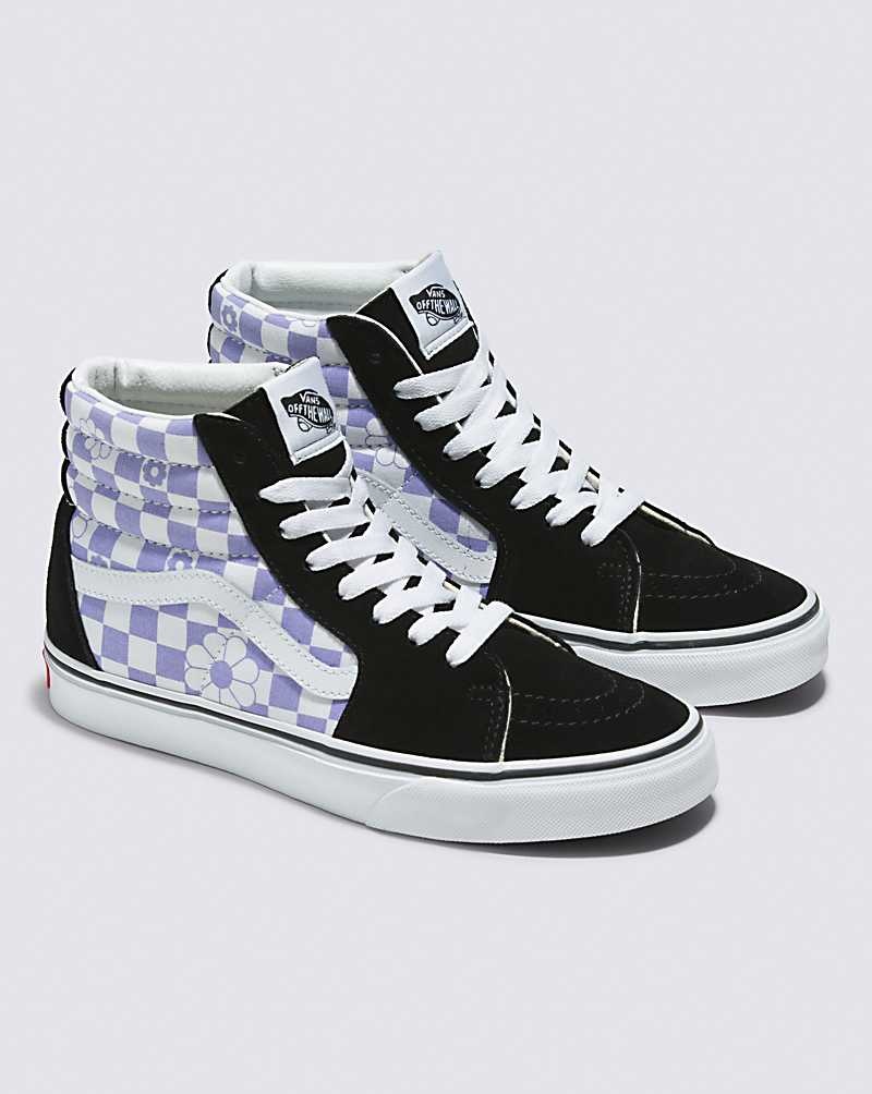 Vans Sk8-Hi Floral Check Schuhe Damen Lavendel Schwarz | Österreich HUMXSD109